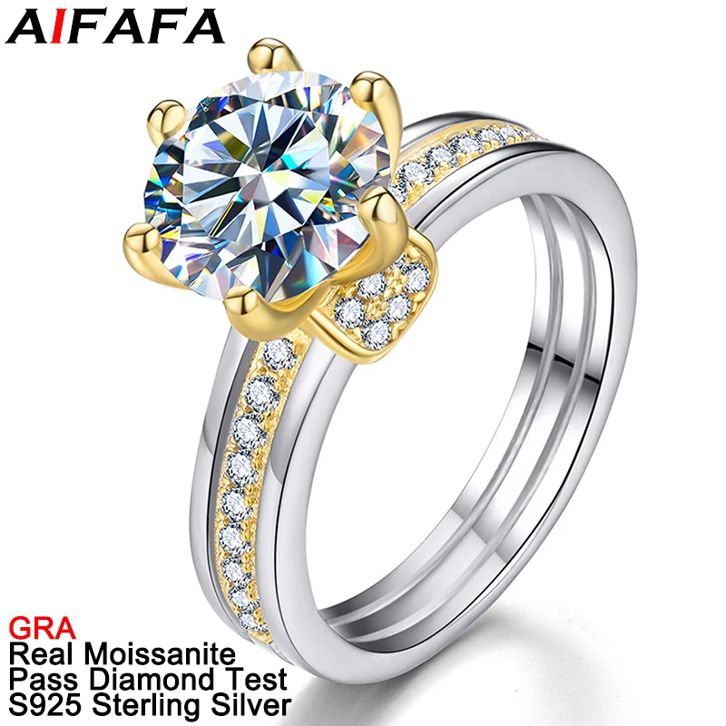 

Женское кольцо AIFAFA, 3 карата, искусственное, высшего качества, из серебра 100% пробы, лабораторное кольцо Diaomond, свадебное кольцо, ювелирные изделия