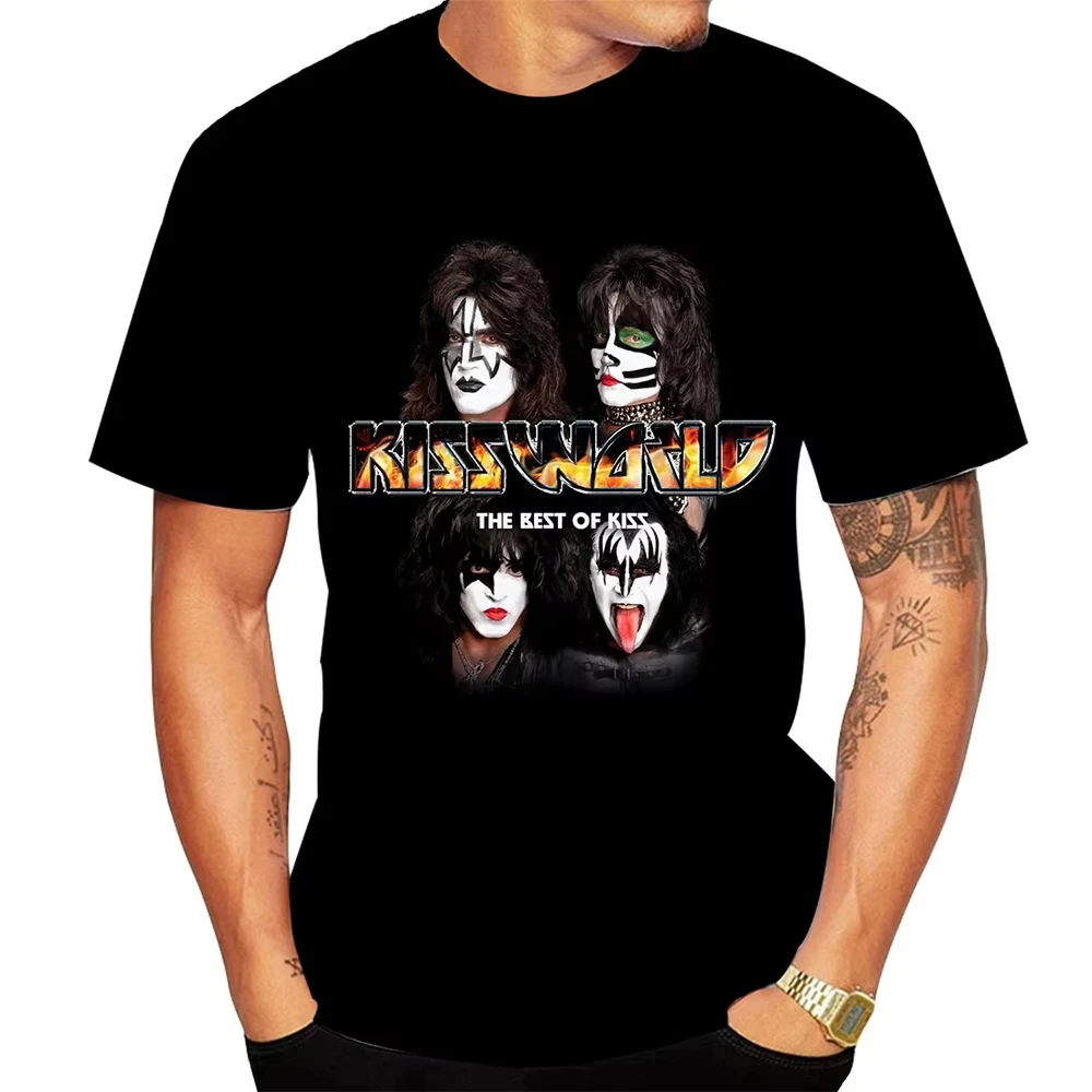HIP HOP Kiss Rock Band Short Sleeve O Neck T-shirt for Men Kiss