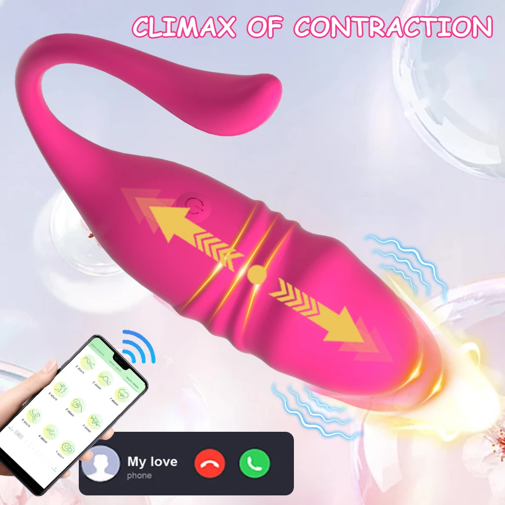 APP Drahtlose Bluetooth G-punkt Vibrator für Frauen Teleskop Dildo Klitoris Stimulator Vagina Liebe Ei Höschen Sex Spielzeug für Erwachsene 1