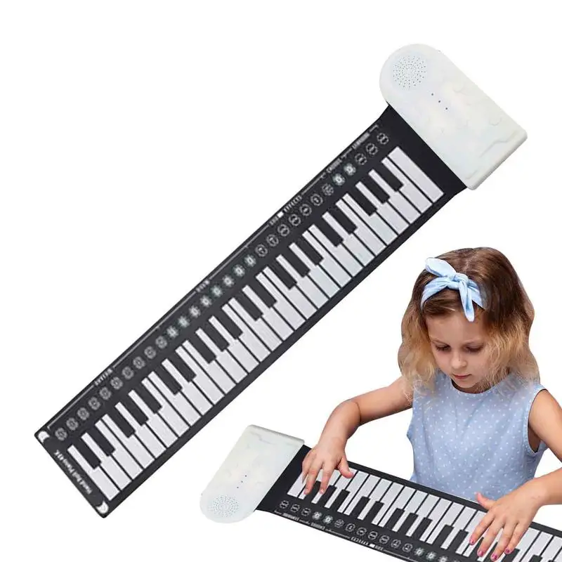 

Educational Roll Up Piano for Kids, Electronic Music Keyboard, 49 Keys, Sensitive, Travel, Portable, Educational