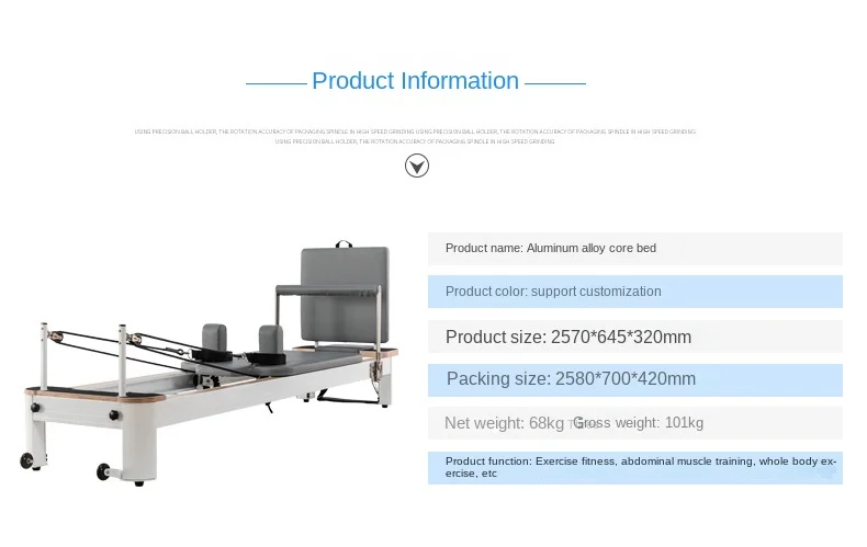 Description Picture 3 of itemYoga Zen Massage Core Fitness Equipment Pilates Five Piece Set Pilates Aluminum Alloy Small White Bed Core Bed