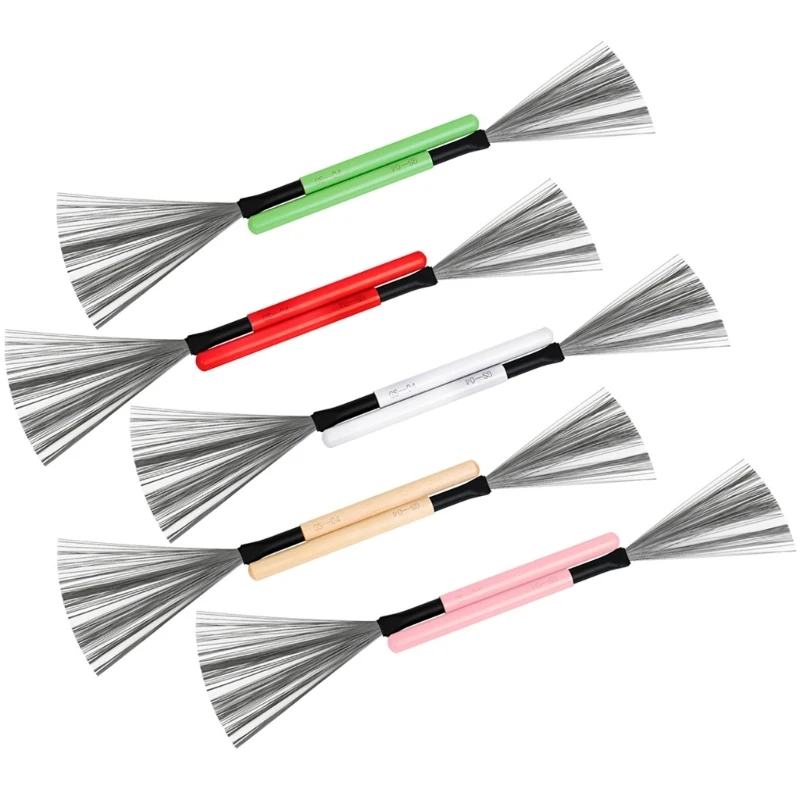 

2 шт., барабанная щетка, перкуссионные щетки, малая щетка, джазовые барабанные щетки, проволочная щетка из высокоуглеродистой с