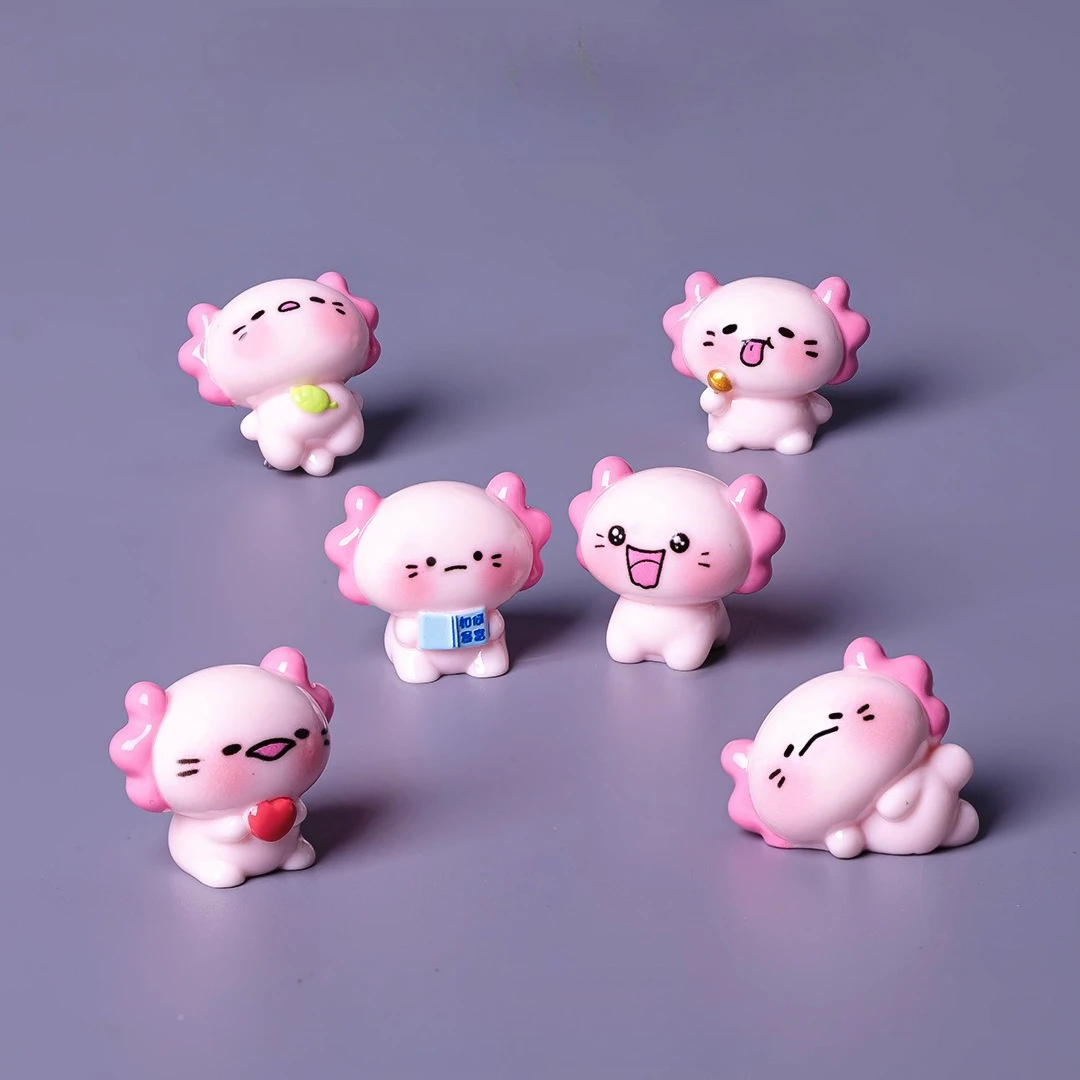 30pcs Mini Resin Pink Axolotl Miniature Cartoon Axolotl Ambystoma Tiny Animal Figures Ornament for DIY Fairy Garden Decoration 1