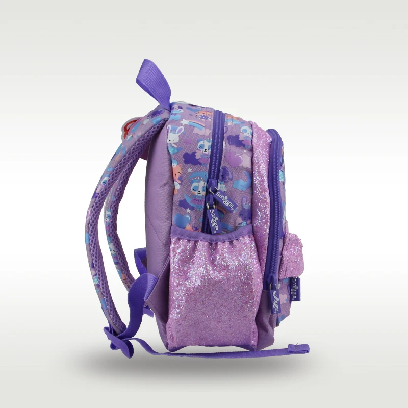 Australia Original Smiggle Children's Schoolbag Baby Shoulder Backpack Purple Moon Rabbit Korean Small Bags Girls 1-4 Years 11L
