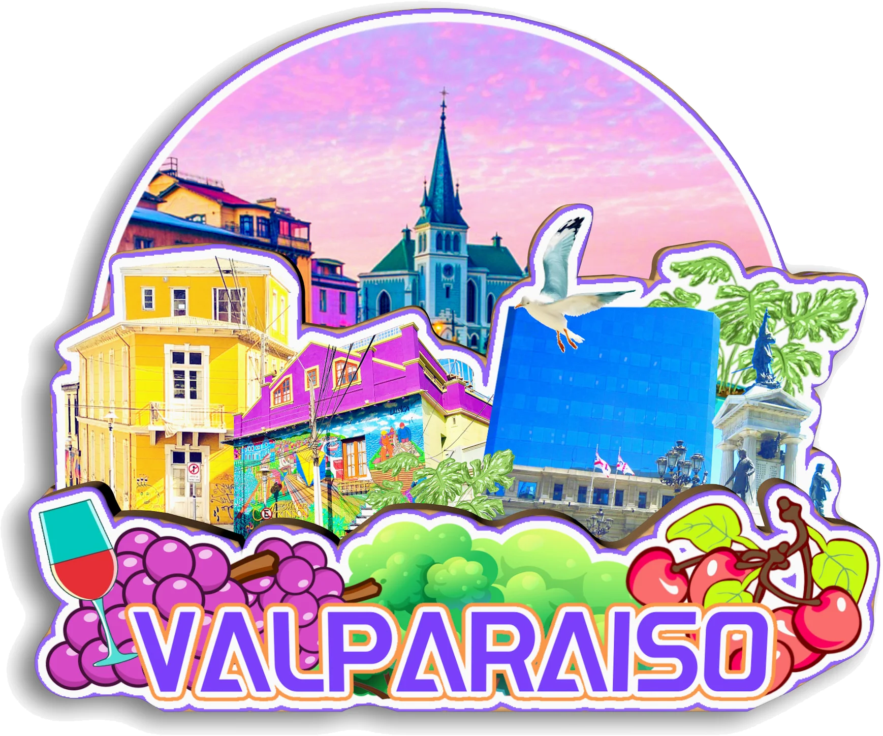 Valparaiso Coyhaique Concepcion Puerto Montt Antofagasta Puerto Varas Arica La Serena Chile Fridge Magnet Travel Souvenir Gift