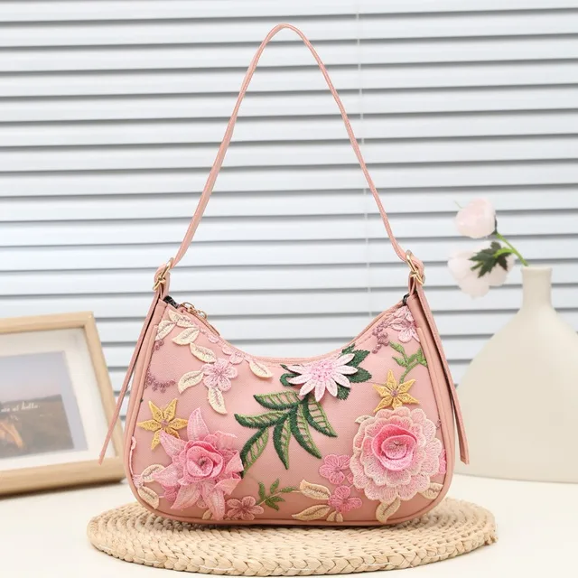 Design women's shoulder bag, random three-dimensional embroidered flower handbag, exquisite multi-functional women's bag,