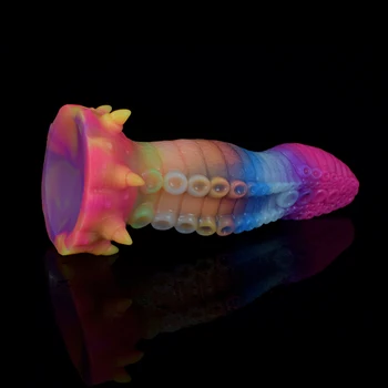 2022 New Luminous Dildo Big Anal Plug Pink Octopus tentacle sucker Design Squirt Dildo Ejaculate Sex Toys For Women Masturbator 5