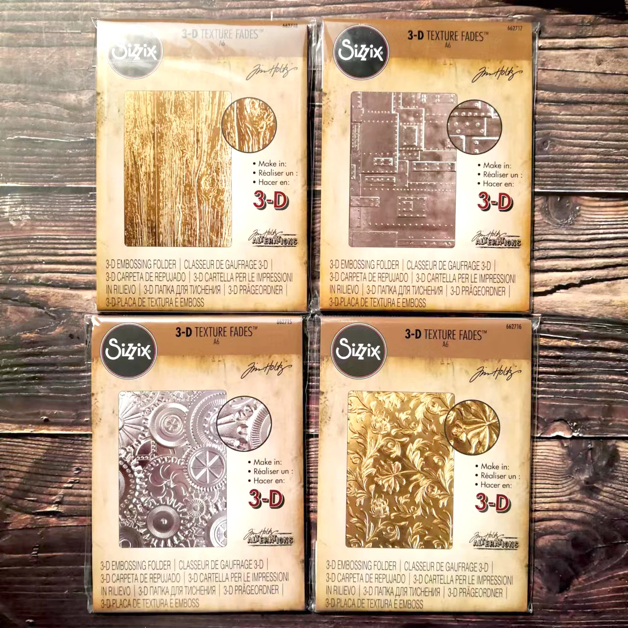 

Sizzix 3-D текстура выцветает A6 TimHoltz тиснение папка