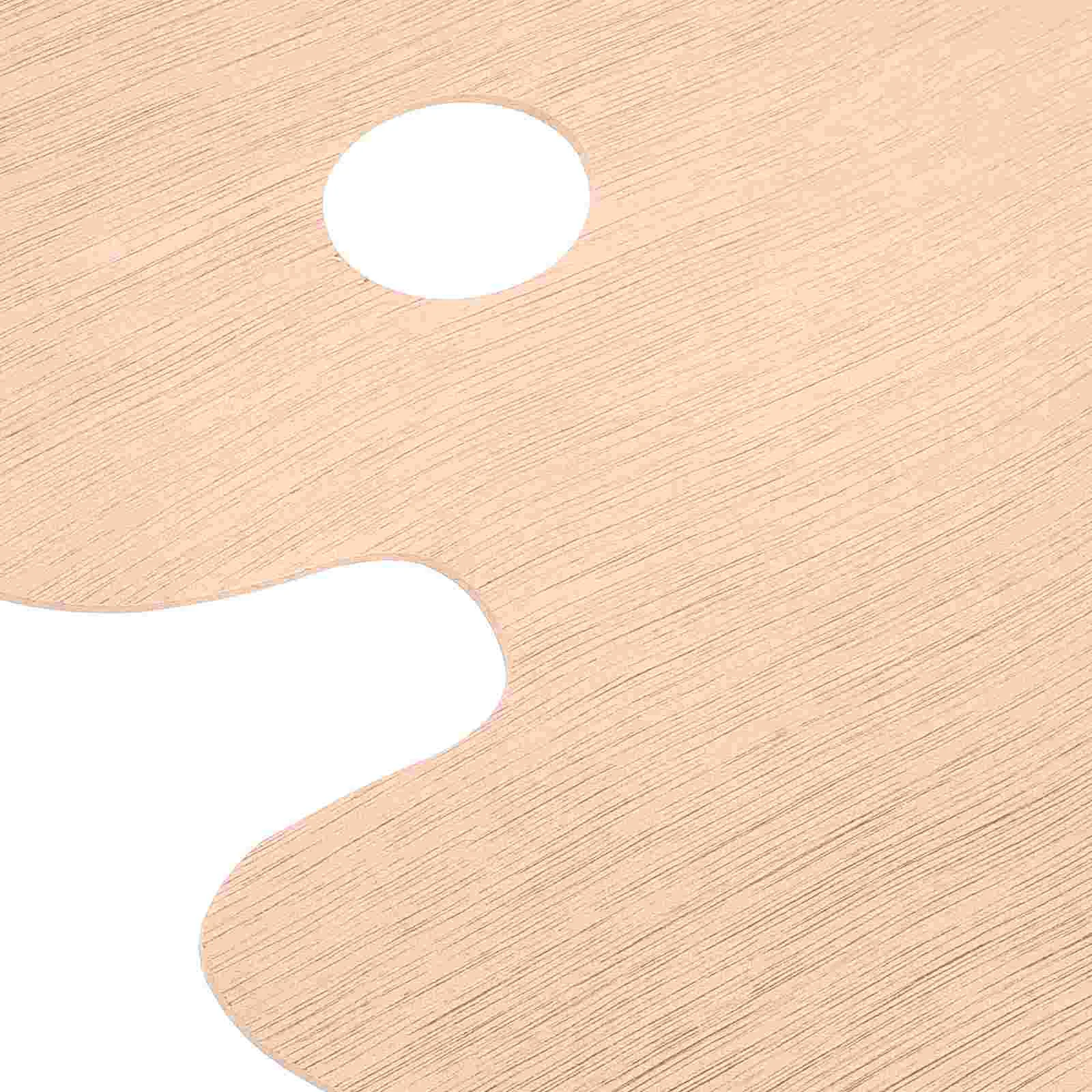 Oval Wooden Palette With Thumb Hole Large Watercolor Paint Plate Gouache Painter Wood Pallet Supplies Painting Tool