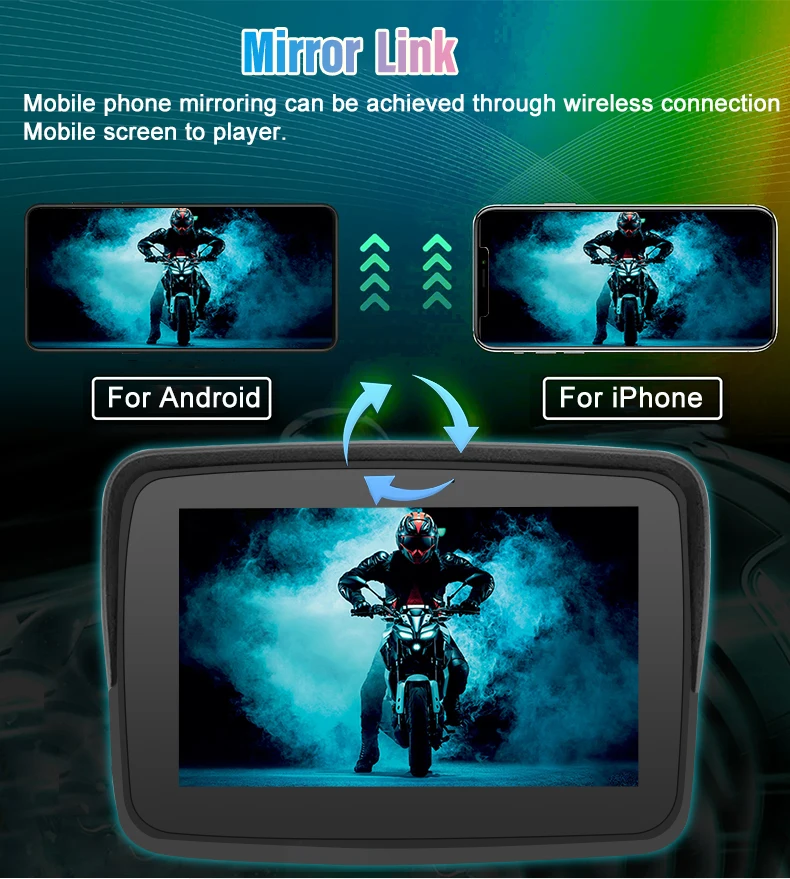 자동차 오토바이 GPS 네비게이션 IPX7 방수 카플레이 디스플레이 오토바이 무선 안드로이드 오토 GPS 네비게이터