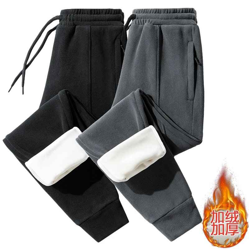 

Men Winter Thick Warm Fleece Sweatpants Mens Joggers Straight Long Track Pants Thermal Trousers cargo pants Male Plus Size M-8XL