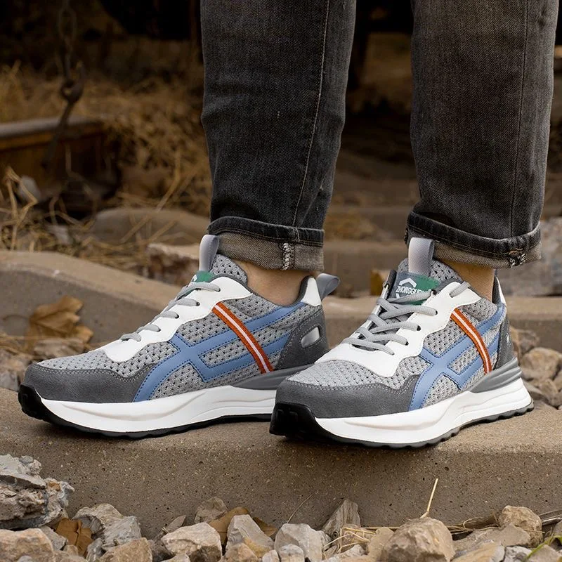 2023 Summer New Safety Shoes For Man Steel Toe Shoes Flat Anti