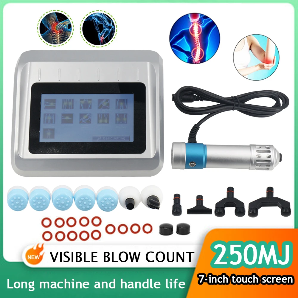 

2 In 1 Physiotherapy Shock Wave Therapy Machine 250MJ For Muscle Pain Relief Tennis Elbow Home Use Body Relax Chiropractic Tool