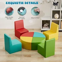 8 PCS Kids Sofa Set, Daycares Chairs for Toddlers Activities, Colorful Modular Flexible Seating Set for Home Preschool Playroom 2