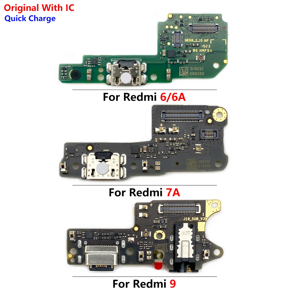

10Pcs USB Port Charger Dock Plug Connector Charging Board FLex Cable Mic Microphone Board For Redmi 6 6A 7 7A 8 8A 9 9A 9C