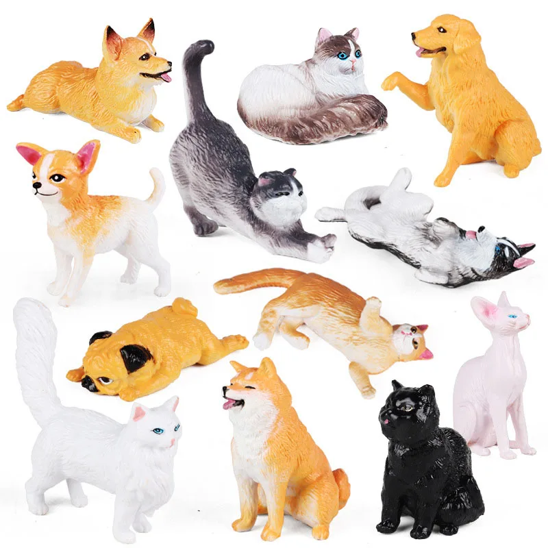 1 Pz Carino Cane Gatto Figure Mini Ragdoll Corgi Golden Retriever Shiba Inu Home Garden Decor Pvc Figurine Giocattoli In Miniatura