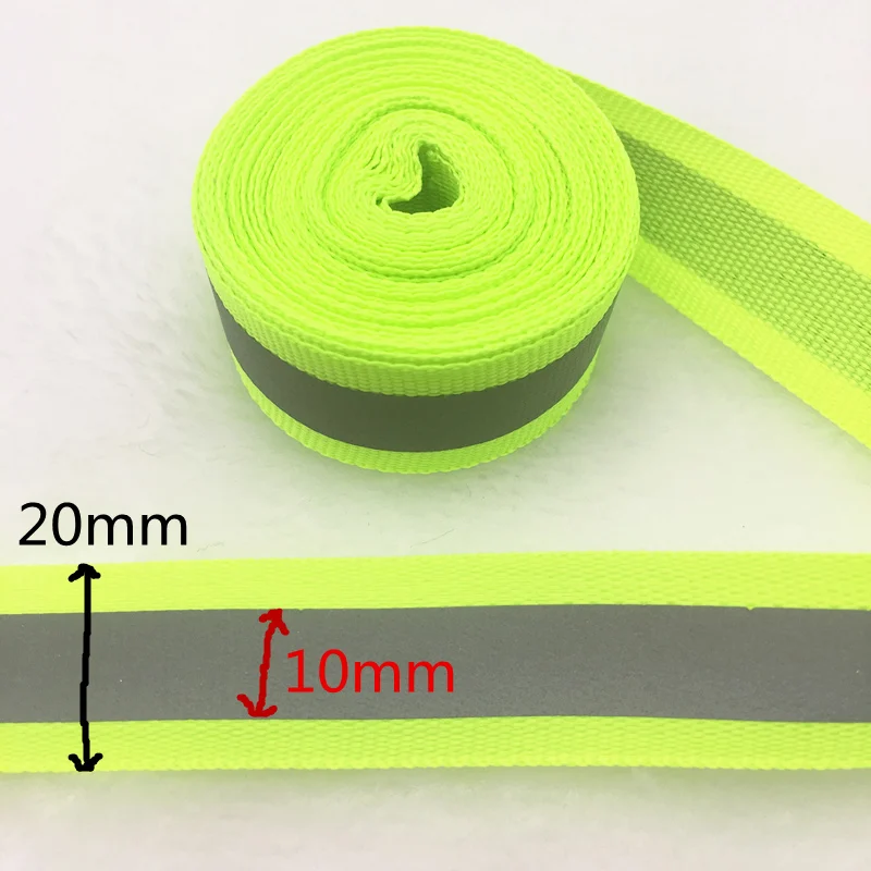5 yards 20mm Safety Reflective Sew On Fabric Tape Strap Vest Webbing reflective tape