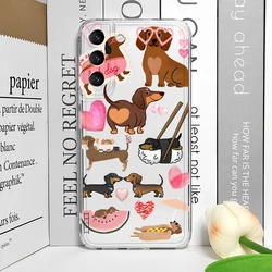 Charming Dachshund Dog Clear Soft Phone Case - Cute Animal Cartoon Design - Galaxy A70 (SQP - CXH1528T1)