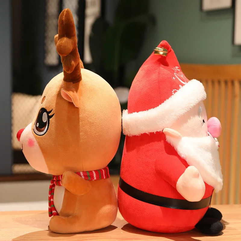 Christmas Santa Stuffed Toys Reindeer Plush Pillow Soft Festival Doll Plushie For Christmas Kids Girls Gift 5