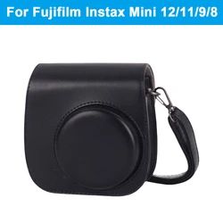 Vintage-Style PU Leather Camera Bag Case - Scratchproof Protective Shell Pouch (Black)