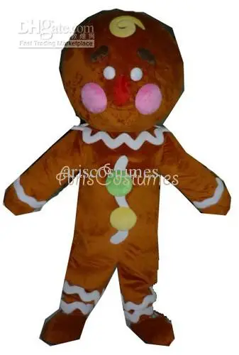 

New Adult Hot Sale Foam Cute Gingerbread Man Fancy Cartoon Mascot Costume Plush Christmas Fancy Dress Halloween Mascot Costume