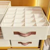 1pc Beige Foldable Drawer Organizer Stackable Fabric Storage Bin for Socks Underwear Bras Accessories Closet Organizers Storage 1