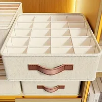 1pc Beige Foldable Drawer Organizer Stackable Fabric Storage Bin for Socks Underwear Bras Accessories Closet Organizers Storage 1