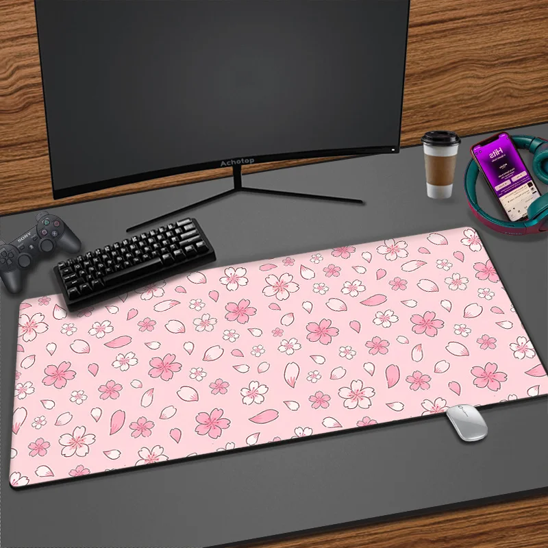thumbnail image 1 of Alfombrilla de ratón de estilo japonés con diseño de flor de cerezo Fuji, alfombrilla de ratón grande XXL para Gamer XL, 100x50, alfombrillas de escritorio, teclado, alfombrilla de goma para mesa, 1 of 5