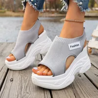Sandales compensées élégantes et sexy à semelle épaisse, tendance, best-seller, nouveauté, confortables, grandes tailles, chaussures de plage pour femmes 5