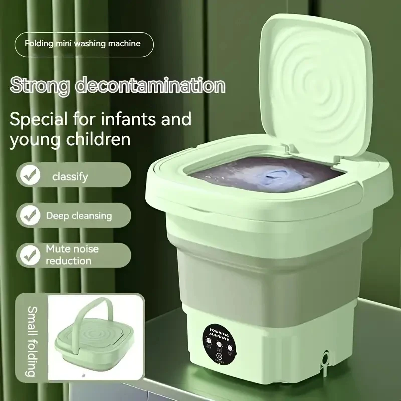 Folding washing machine household wash-off dual-purpose vertical mini washing machine baby underwear underwear socks etc