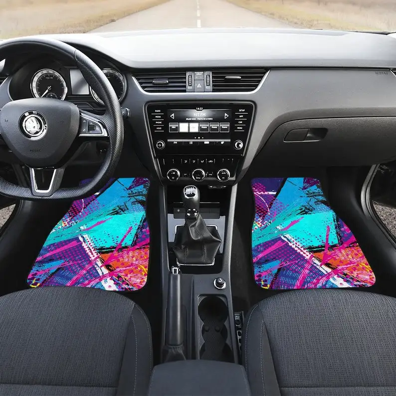 

Colorful Abstract Art Car Floor Mats Set, Front and Back Floor Mats for Car, Car Accessories