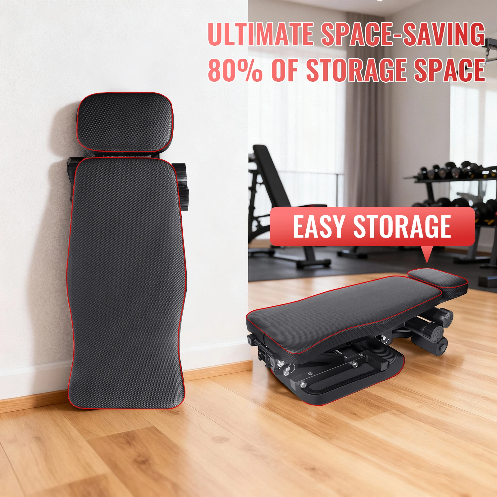 Verstellbare Trainingsbank für Ganzkörperübungen mit Widerstandsbändern, Gewichtheben, Sit-ups, Heimfitness-Workouts, Gewichtsbank – Detail 6
