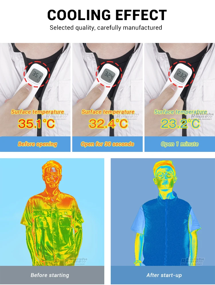 Description Picture 4 of item21V Battery Cooling Vest Wearable 9-blade Fan Vest Air-conditioned Clothes Cooling For High Temperature Work Fishing Vest Hiking