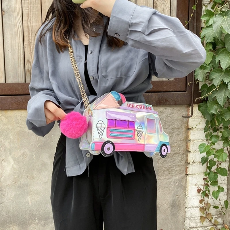 Women Handbags Women Ladies Cartoon Ice Cream Car Shaped Crossbody PU Leather Shoulder Bag Tote Purse Handbag Satchel leather handbag women handbags crossbody bags