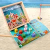 Kids Early Education Props Wooden Magnetic Games 3D Fishing Toy Game Baby Kids Educational Toys Children Birthday Christmas Gift 3