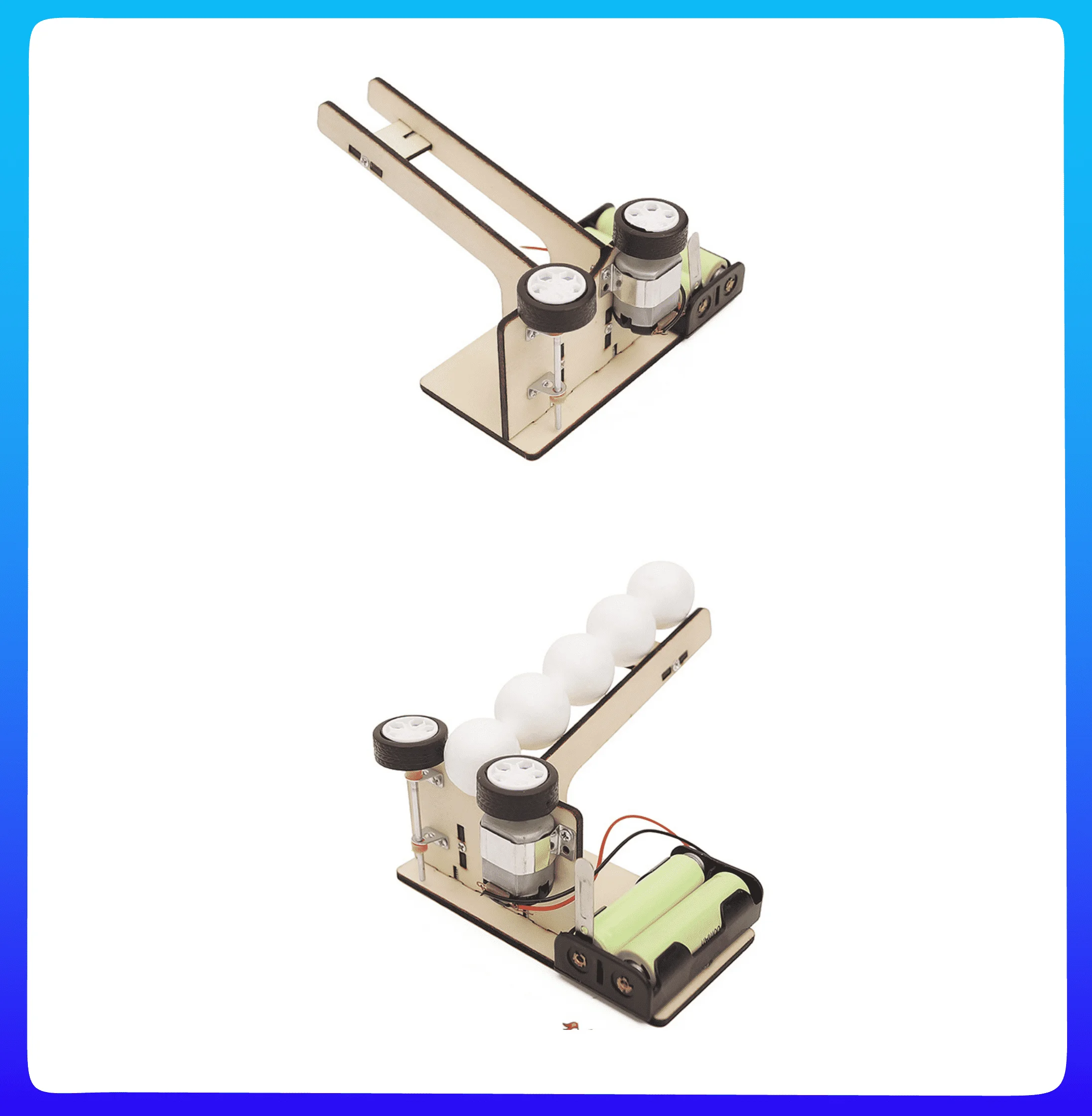 DIY Assembled Model Table Tennis Launcher Science Discovery STEM Education Physics Experiment Kit For Children Gifts