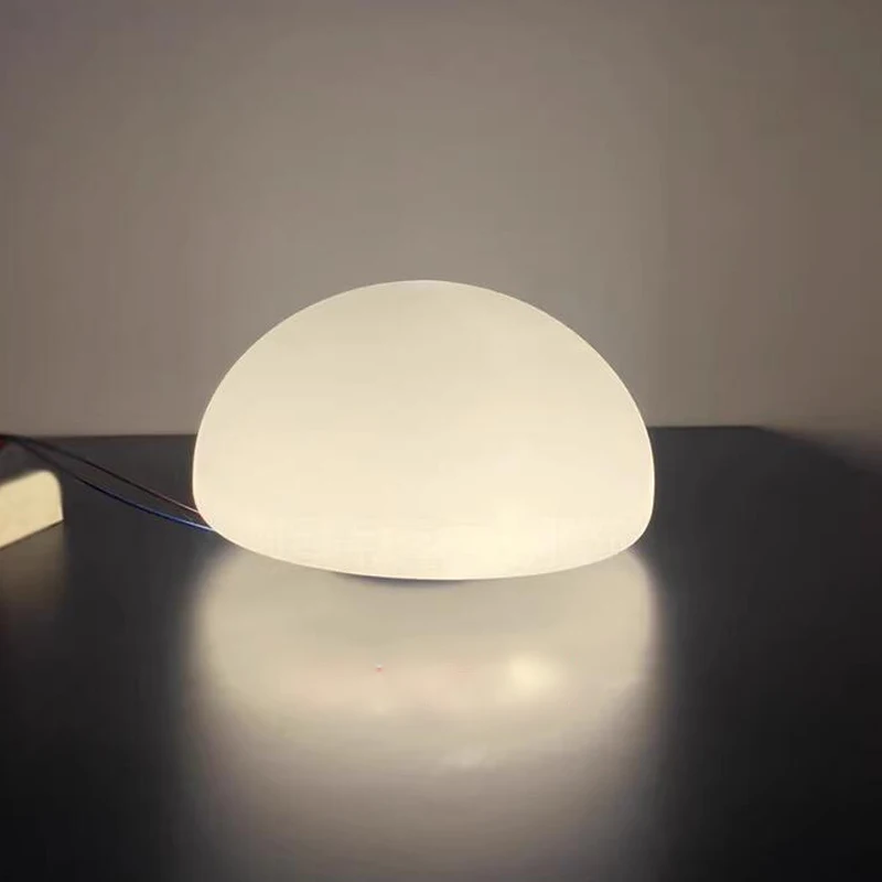 

White semi-circular glass decorative wall lamp modern and atmosphere halfsphere against wall light bedroom bedside lighting