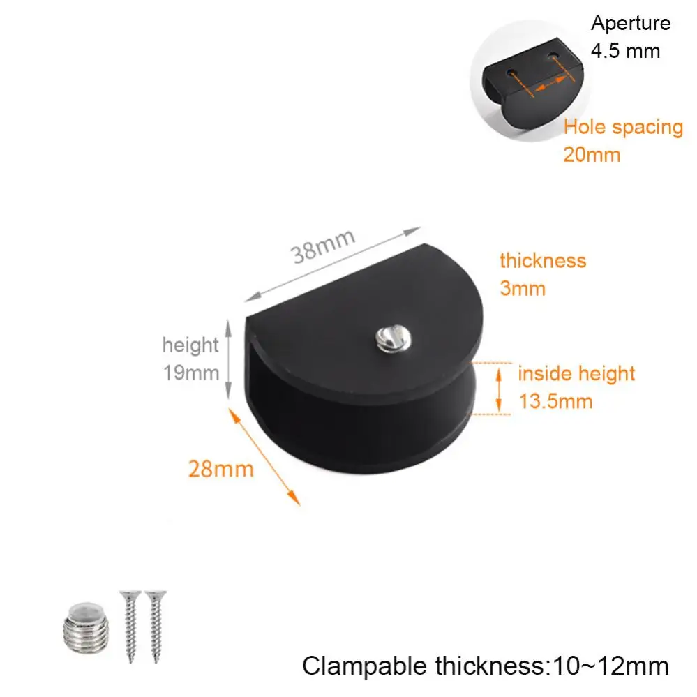 1 Piece Aluminum Alloy Semi-circular Glass Heated Bed Clip Clamp Glass Clip Fixed Support Bracket for Thick