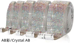 Self-Adhesive Crystal Rhinestone Ribbon for DIY Crafts and Decorations (Clear AB)