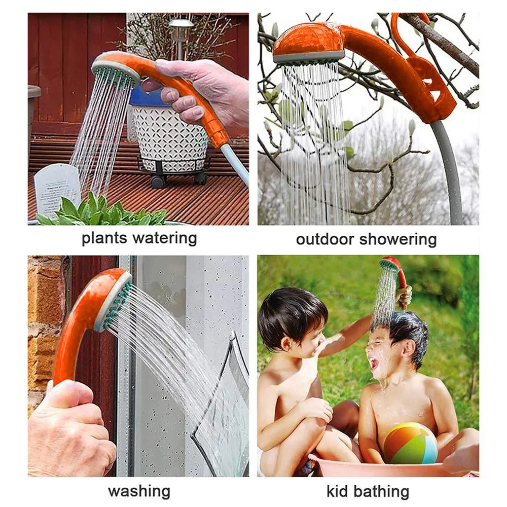 Outdoor Portable Camping Shower Kit with 2.5-3.5L/min Water Discharge 2m Hose USB Charging 30-60min Battery Life Camp Shower