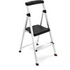 2-Step Ladder, Aluminum Lightweight Folding Step Stool with Project Top, Silver, Tested to US Safety Standards 1