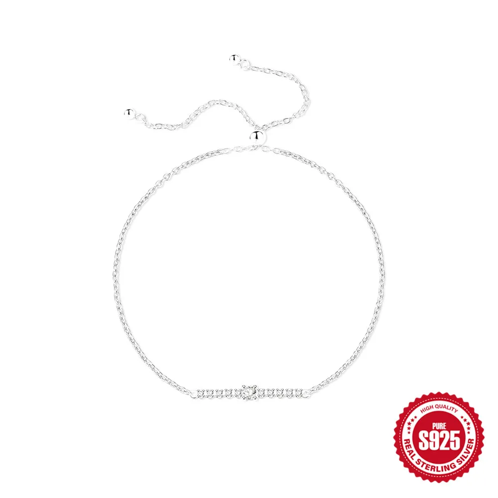 CANNER 925 Sterling Silver Blue Evil Eye Star Love Heart Pendant Anklets For Women Bright Silver Leg Chains Anklet Jewelry Gifts