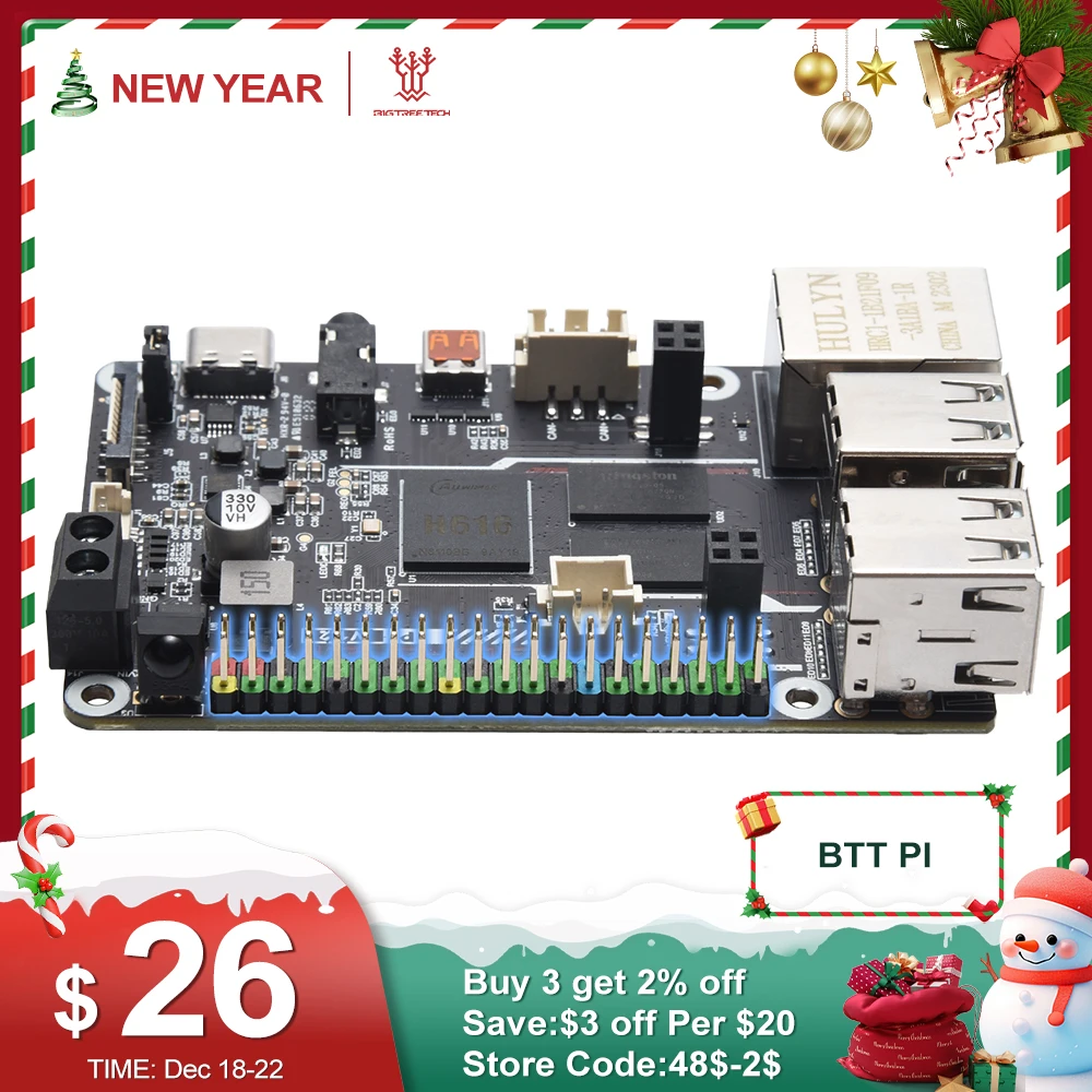 BIGTREETECH BTT PI V1.2 Quad Core Processor With 2.4G WiFi 40Pin GPIO VS Raspberry PI For Klipper I3 CoreXY 3D Printer DIy User, ,   - AliExpress