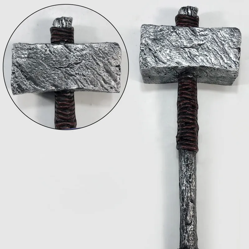 Cosplay Fighting Hammer War Beast Held Hammer 1:1 Prop Game Movie Cos Primitive Tribe Hammer Safety Pu Modello Di Arma 63Cm