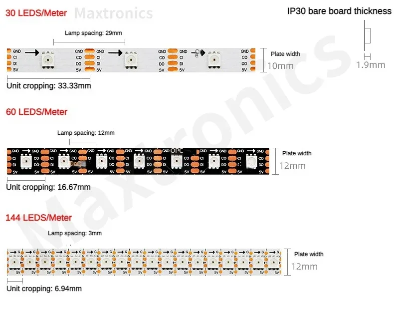 1M/3M/5M DC5V APA102 LED 픽셀 듀얼 신호 SK9822 LED 스트립 라이트 30/60/144leds/픽셀/m IP30/IP65/IP67 개별 주소 지정 가능