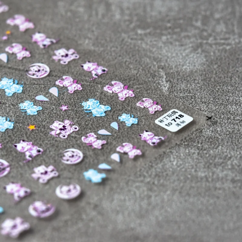 

[Meow.Sensei] Stickers Thin Tough 718 Love Rave Cooperation Manicure Stickers Japanese Adhesive Nail Sticker Pudding Doll