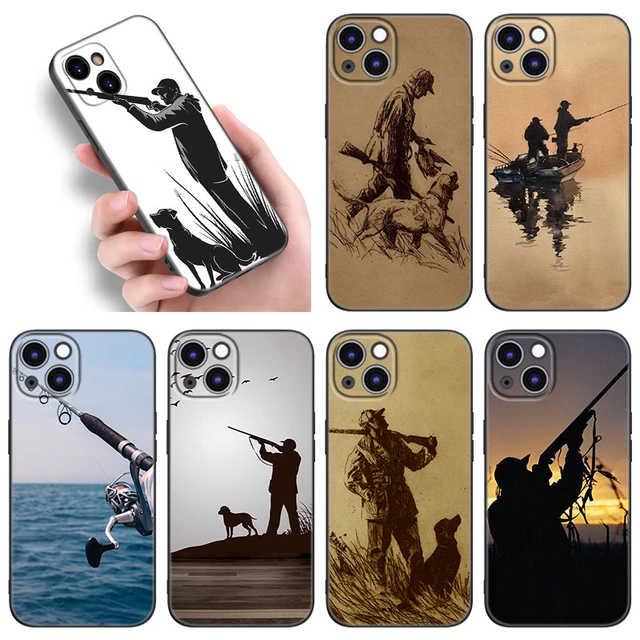 Hunting Fishing Man Phone Case For Apple iPhone 12 13 Mini 11 14 Pro XS Max  6S 6 7 8 Plus 5S X XR SE 2020 2022 Soft Black Cover - AliExpress