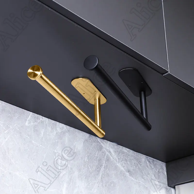 Punch Free Kitchen Tissue Holder Shower Room Towel Rack Bathroom Accessories 304 Stainless Steel Multi-function Storage Rod