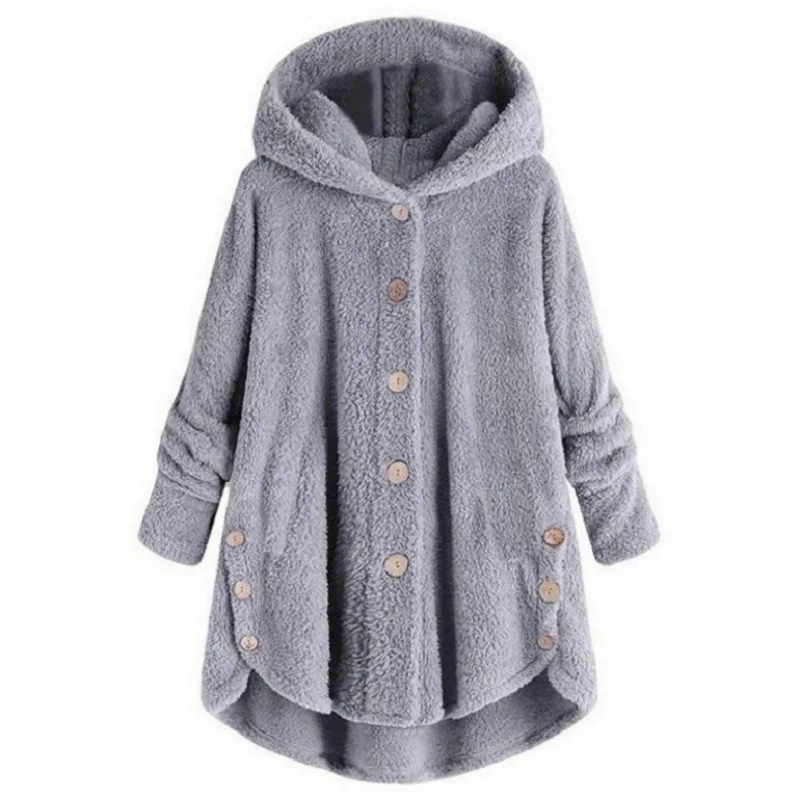 Maternity Jacket Coat Autumn Winter Casual Female Women Woolen Hooded Warm Jacket Long Coat Outwear Plush Overcoat Hoodies