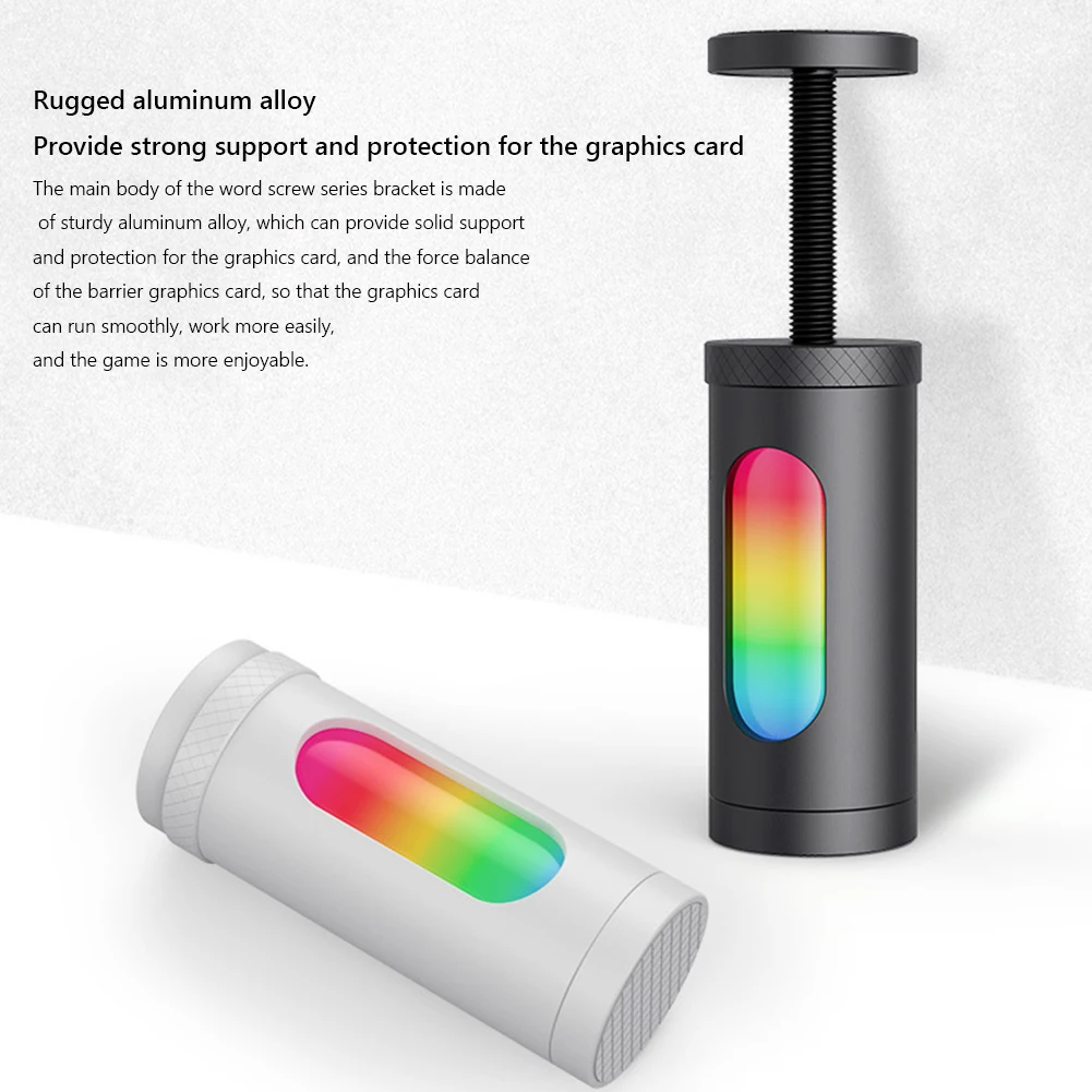 RGB Graphics Card Support Bracket with Built-in Sync Lighting and Magnetic Design